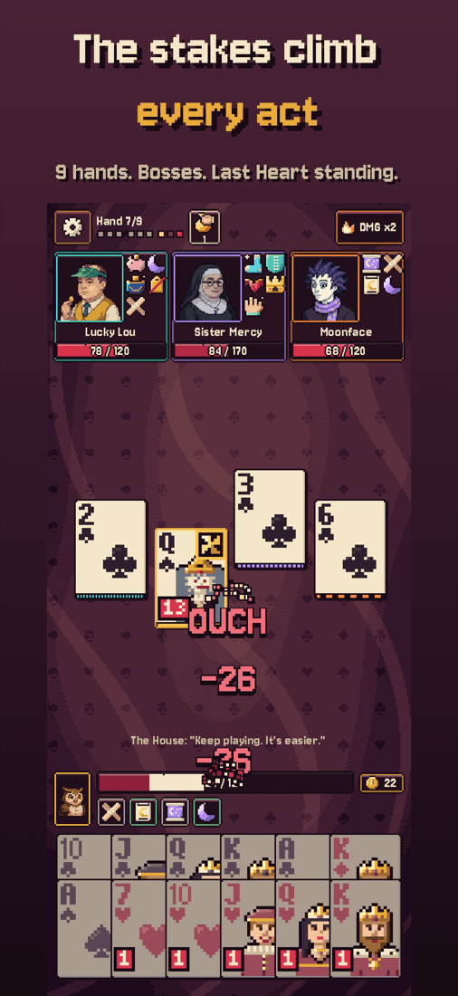 Queen of Spite screenshot: The stakes climb every act.