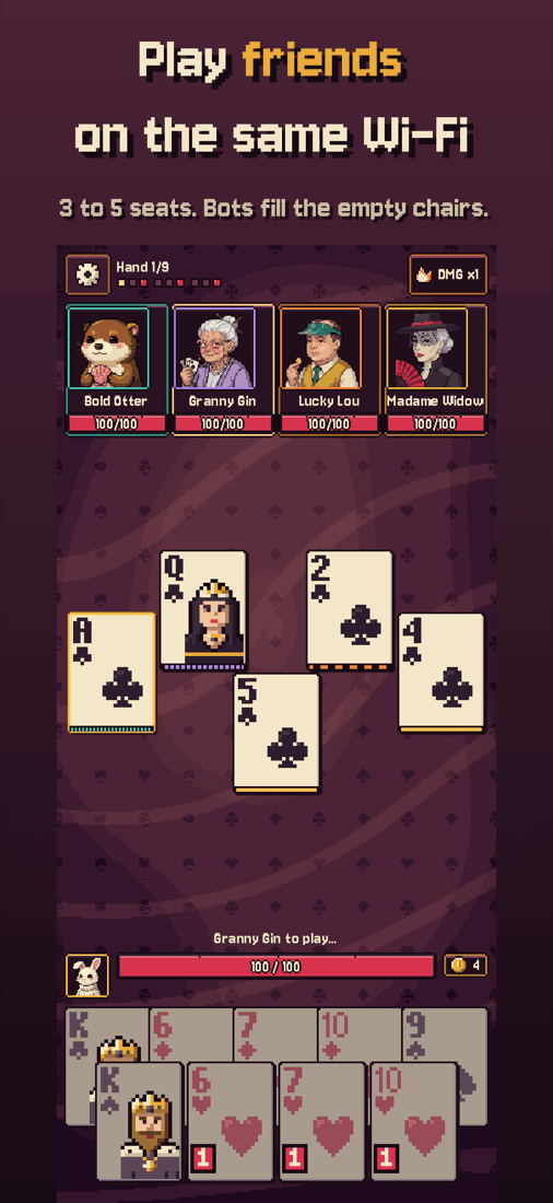 Queen of Spite screenshot: Play friends on the same Wi-Fi.